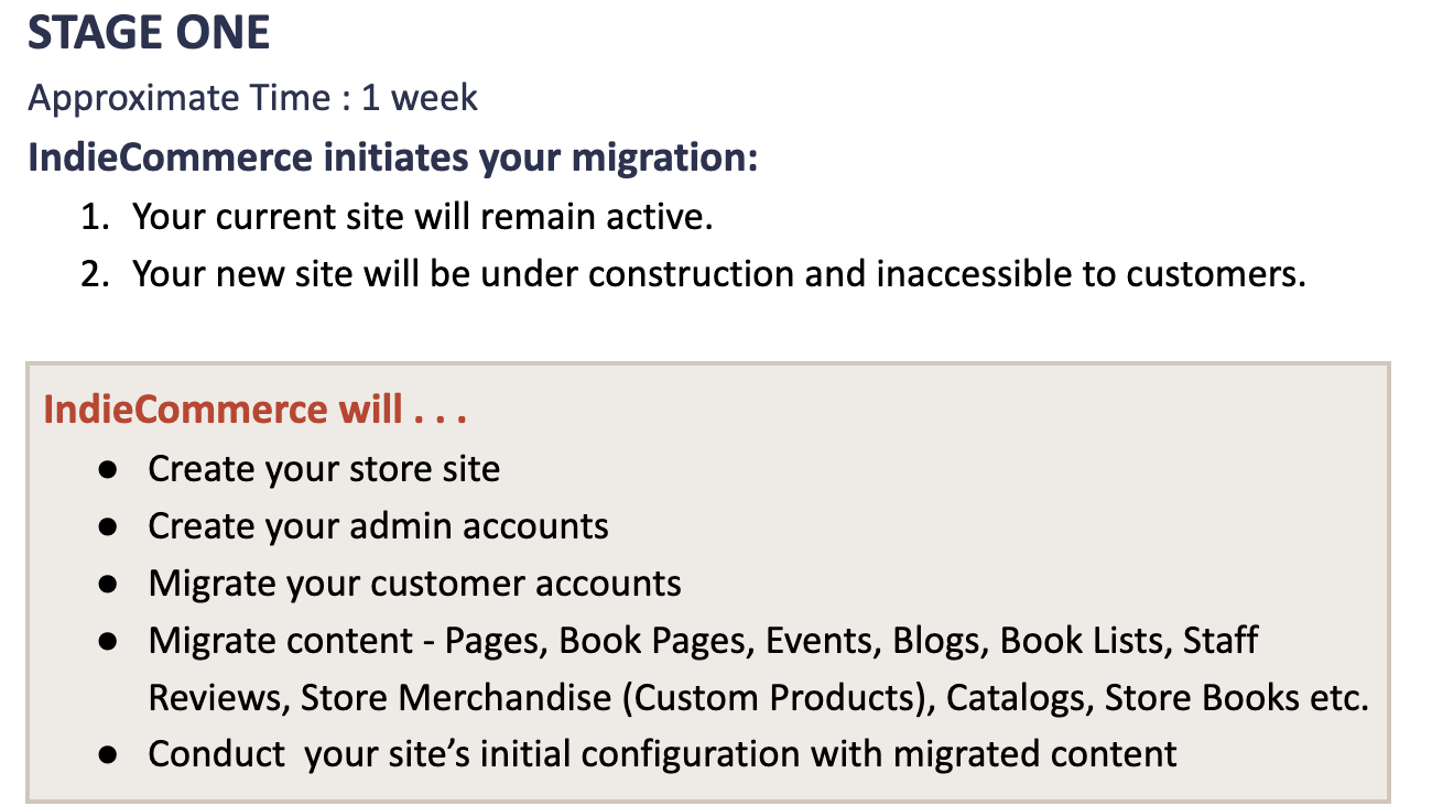 Migration Steps - Stage 1