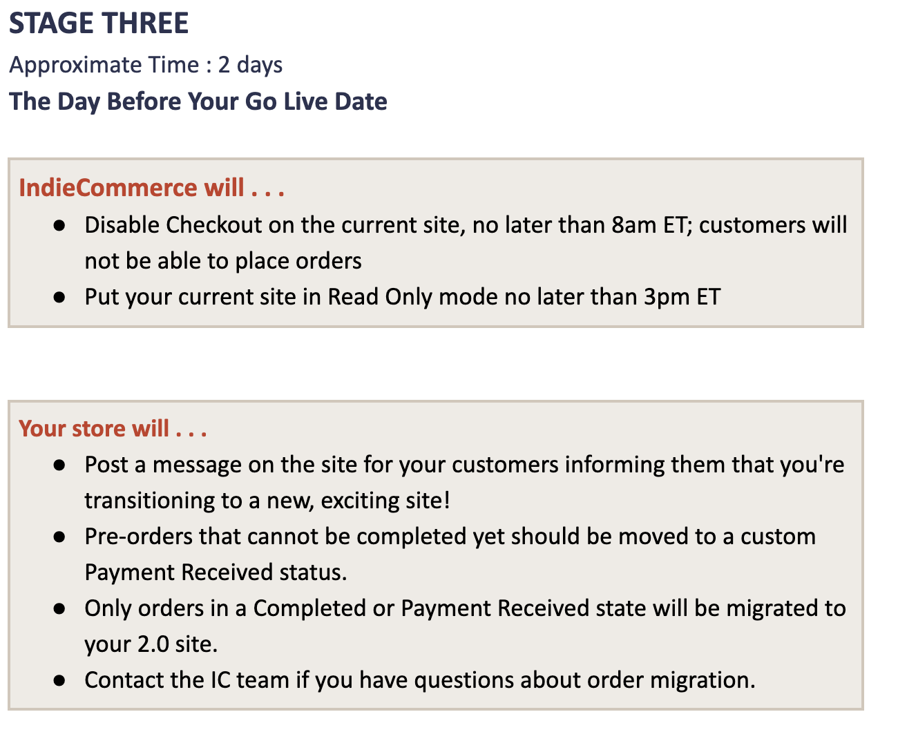 Migration Steps - Stage 3