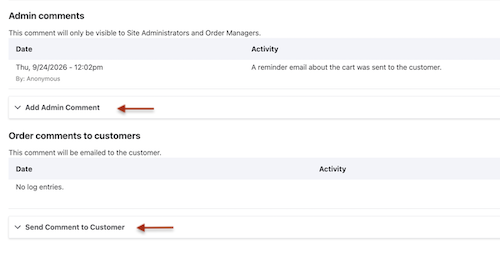 order comments