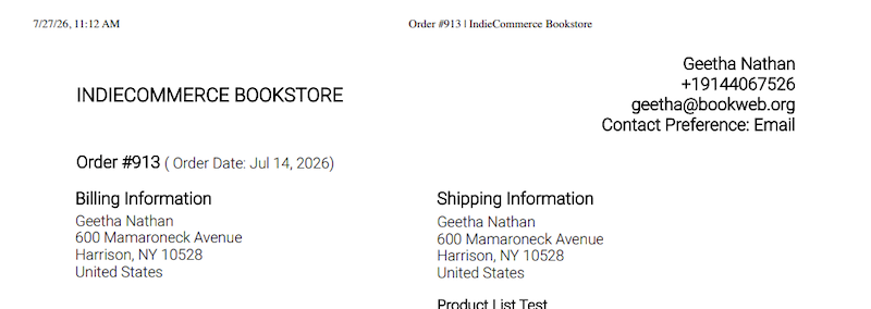 Order Invoice